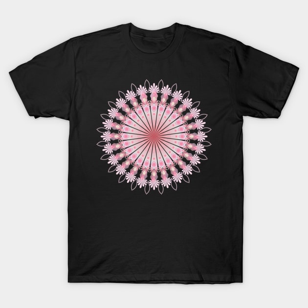 Pink Angel Of Love Mandala T-Shirt by iZiets